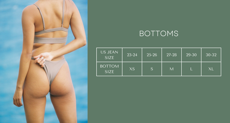 size chart for Rhea Bikinis Bottoms
