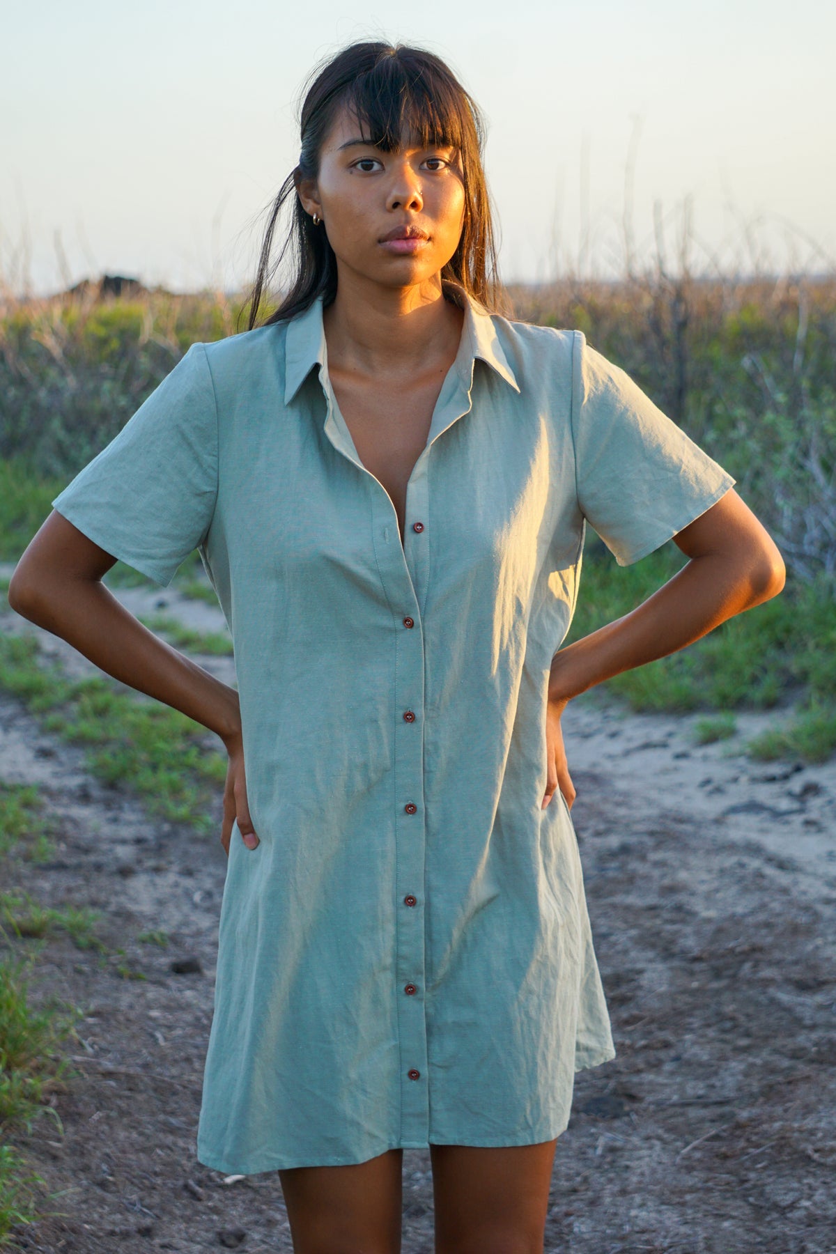 TEIGAN DRESS - SAGE